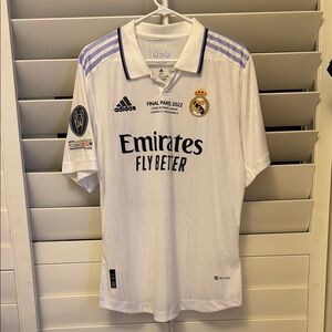 Real Madrid Champions league with game lettering Vini jr Spain brazil